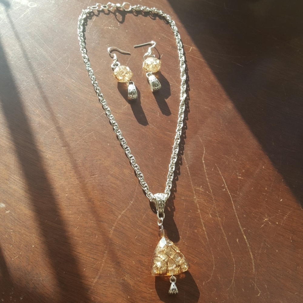3PC Silver Crystal Jewelry Set